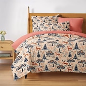 cheap 100% Cotton-100% Cotton Duvet Cover Set Tree Pattern Set Soft 3-Piece Luxury Bedding Set Home Decor Gift King Queen Duvet Cover