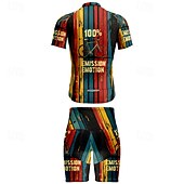 economico Set di abbigliamento da uomo-Per uomo Maglia da ciclismo con pantaloncini Manica Corta Mountain Bike MTB Ciclismo su strada Estate Primavera Autunno Nero Rosa Rosso A righe Lettere &amp; Numeri Bicicletta Cerniera Frontale