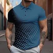 levne Pánské geometrické polo-Pánské Geometrické tvary Pólo Krátký rukáv Polo tričko Košile s límečkem Obchodní příležitostné Škola Venkovní Oblečení na atletiku Denní nošení 3D tisk Léto Bílá Nebeská modř Tmavomodrá