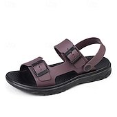 cheap Vacation Sandals-Men's Black Sport Sandals with Adjustable Buckle Straps, Comfortable Design for Outdoor, Casual and Summer Activities