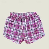 baratos shorts de natação masculinos-Homens Bermuda de Surf Shorts de Natação Calção Justo de Natação Calção Com Cordão Cintura elástica Listrado Conforto Secagem Rápida Curto Diário Feriado Piscina Moda Casual Amarelo Rosa