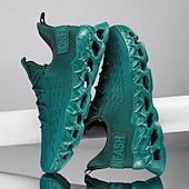 abordables Baskets-baskets de course vertes pour hommes avec tige en mesh et design léger – chaussures de sport respirantes et confortables pour le sport, les entraînements et les vêtements décontractés
