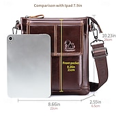 olcso Férfitáskák-Férfi Crossbody táska Marhabőr Napi Cipzár Tömör szín Fekete Barna Kávé