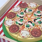 levne Vzdělávací hračky-dřevěná pizza party hrací sada potravin výukové hračky hrací sada potravin pro batolata