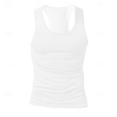 cheap Tank Tops-Men&#039;s Tank Top Vest Undershirt Sleeveless Shirt Sleeveless Crewneck Summer Solid Color Plain Fashion Classic Comfortable Street Casual Sports Black White Red Top Tee for Men