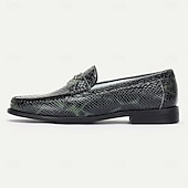 preiswerte Loafer aus hochwertigem Leder-Luxuriöse Herren-Loafer aus echtem Leder – Slipper mit Schlangenmuster für formelle Anlässe und Business-Kleidung