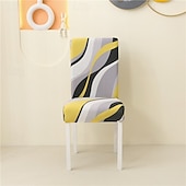 abordables Funda para silla de comedor-Funda para silla de comedor, súper ajustada, elástica, extraíble, lavable, corta, funda protectora para silla de comedor, funda para asiento para hotel, comedor, ceremonia, banquete, fiesta de bodas