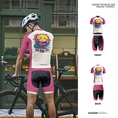 voordelige Herenkleding sets-Voor heren Wielrenshirt met shorts Korte mouw Bergracen Wegwielrennen Fuchsia Rode roos Grafisch Fietsen Spandex Sport Grafisch Letter en nummer Kleding