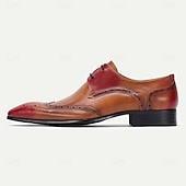 economico Scarpe Eleganti Classiche-scarpe brogue da uomo in pelle di prima qualità - design sfumato rosso-marrone, calzature eleganti e alla moda per uomo, ideali per eventi formali, matrimoni e occasioni di lavoro