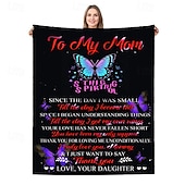 cheap Blankets &amp; Throws-Mother&#039;s Day Blanket, A Letter to Mom, Mother&#039;s Day Gift  Soft and Cozy Throw, Perfect Gift for Mom, Floral or Heart Design, Warm and Comfortable
