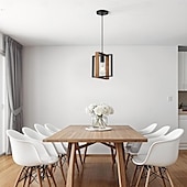 economico Luci a sospensione-lampada a sospensione piccola da fattoria 1 testa apparecchio a 4 teste lampada a sospensione per isola cucina con cavo finitura nera struttura in legno lampadario per corridoio ingresso armadio