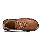 abordables Zapatos Informales con Cordones-Zapatos de senderismo para exteriores para hombre con parte superior de piel sintética duradera y suela resistente: zapatillas cómodas con cordones para uso diario y aventuras