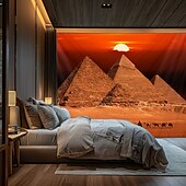 preiswerte Landschaftsteppich-Landschaft Ägypten Pyramide Hängender Wandteppich große Wandteppich Wanddekoration Fotografie Hintergrund Decke Vorhang Wohnraum Schlafzimmer Dekoration Wüstenschafe