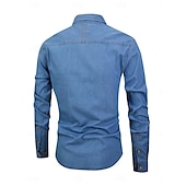 preiswerte Herrenhemd zum Knöpfen-Herren Sommerhemd Freizeithemd Knopfhemd Grau Blau Schwarz Dunkelblau Leicht Blau Langarm Einfach Revers Urlaub Ferien Button-Down Bekleidung 100% Baumwolle Mode Lässig Bequem