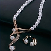 cheap Jewelry Sets-Bridal Jewelry Sets One-piece Suit Alloy Earrings Necklace Women&#039;s Stylish Luxury Cute Fancy Precious Geometric Jewelry Set For Party Evening Wear