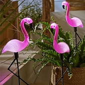 economico Luci paesaggistiche-3 luci solari da prato a forma di fenicottero – luci da giardino esterne impermeabili per cortile, patio e decorazione del cortile