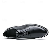 baratos Formal-Sapatos oxford masculinos de couro sintético marrom com relevo de crocodilo - elegantes e sofisticados para uso casual e formal