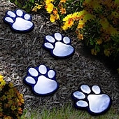 abordables Luces de camino y linternas-Lámpara solar para exteriores con forma de pata de perro: lámpara de jardín con forma de animal resistente al agua para caminos, pasarelas, patios, césped y decoración de parques