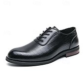 baratos Formal-Sapatos oxford masculinos de couro sintético marrom com relevo de crocodilo - elegantes e sofisticados para uso casual e formal