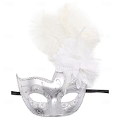 olcso Maszk-Farsangi maszk Maszk Halloween-kellékek Felnőttek Női Fél arc Teljesítmény Parti Álarcos mulatság Farsang Mardi Gras Könnyű farsangi jelmez
