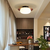 cheap Pendant Lights-Wabi Sabi Retro Wood Lighting Fixture Milk White Glass Shade Japanese Style Walnut Wood Decor Hanging Ceiling Lamp 28cm 110-240V