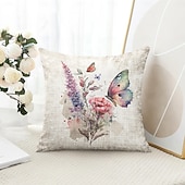 cheap Floral &amp; Plants Style-Rustic Floral Decorative Toss Pillows Cover 1PC Soft Square Couch Cushion Case Pillowcase for Bedroom Livingroom Sofa Chair