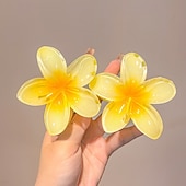olcso Hajcsat-Gyerekek Lány Hajdísz Plumeria hajcsat Aktív Édes Parti Születésnap Virágos Sárga Arcpír rózsaszín