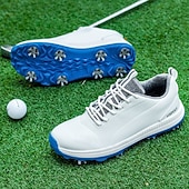 cheap Men&#039;s Golf Shoes-Men&#039;s Black and White Golf Shoes with Spiked Sole, Breathable Upper, and Lightweight Design for Comfort and Support on the Golf Course