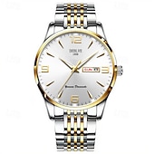 preiswerte Quarz-Uhren-1 Herren Sport Stahlband Uhr Leuchtet Im Dunkeln Kalender Wochenanzeige Licht Luxus All-In-One Legierung Mode Ultra-Dünn Digital Herren Business Uhr