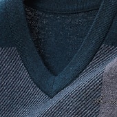رخيصةأون سترات وبلايز النخبة للرجال-رجالي سترة سترة متماسكة V-neck مراجعة النمك منقوش V رقبة تريكو أنيق مدرسة رسمي ملابس الربيع الخريف أخضر داكن رمادي فاتح S M L