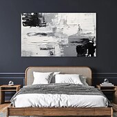 preiswerte Abstrakte Gemälde-großes schwarzes abstraktes Ölgemälde, handgemalt, grau-goldenes Gemälde, handgefertigtes Gemälde, moderne Bürokunst, Wandgemälde für Wohnzimmer, Schlafzimmer, Büro, Wanddekoration