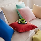 billige Trender innen puter-Dekorative Kasteputer Deksel Ensfarget 1PC Bomull Myk Kvadratisk Sofa Pute Sak Puteputer Soverom Stue Sofa Stol