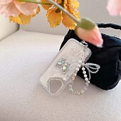 cheap iPhone Cases-Phone Case For iPhone 16 iPhone 16 Pro iPhone 16 Pro Max iPhone 15 iPhone 15 Pro Max iPhone 14 Pro Max iPhone 13 12 Pro Max Back Cover with Wrist Strap Bling Glitter Shiny Shockproof Retro Silicone