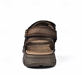voordelige Casual sandalen-Bruine sportsandalen voor heren met verstelbare klittenbandsluitingen, ademend ontwerp en duurzame zool voor buiten, wandelen en casual zomerkleding