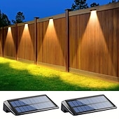 Недорогие Уличные светильники-2/4 шт. светодиодных фонарей на солнечных батареях – уличные водонепроницаемые настенные светильники IP65 для столбов забора, террасы, перил, ступенек бассейна, сада, патио, дворового освещения