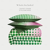 abordables 100% Coton-ensemble de housse de couette à motif pointillisme ensemble de literie en coton de luxe doux 3 pièces décor à la maison cadeau double housse de couette taille king queen size