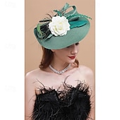 billige Coiffer-teselskap hatter fascinators for kvinner kentucky derby hodeplagg påfugl fjær bryllup hodeplagg brude hodeplagg