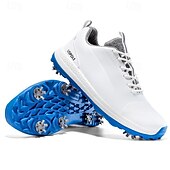 cheap Men&#039;s Golf Shoes-Men&#039;s Black and White Golf Shoes with Spiked Sole, Breathable Upper, and Lightweight Design for Comfort and Support on the Golf Course