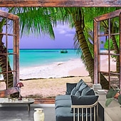 billige Tapet-Landskap Hule 3D Tapet Hjem Dekorasjon Vegg Mural Rull Peel og Stick Avtagbart PVC/Vinyl Materiale Selvklebende/Krever Lim Veggdekorasjon Stue