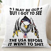 abordables Cubierta de cojín de vacaciones-Funda de Almohada Decorativa American Eagle 1PC Funda de Cojín Suave Cuadrada para Sofá Cama Sala de Estar Silla 4 de Julio Día de la Independencia
