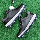 Χαμηλού Κόστους Ανδρικά Παπούτσια Γκολφ-ανδρικά λευκά παπούτσια γκολφ με αιχμηρή σόλα, αναπνεύσιμο ψεύτικο δέρμα και σύστημα κλεισίματος boa για ρυθμιζόμενη εφαρμογή, ιδανικά για γκολφ και αθλητικές δραστηριότητες