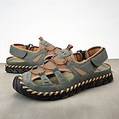 economico Sandali casual-Per uomo Sandali Scarpe fatte a mano Pelle crosta Traspirante Comodo Antiscivolo Con lacci intrecciali Giallo-marrone Nero Marrone