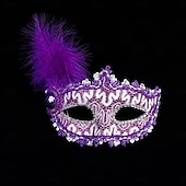 levne Maska-Karnevalová maska Maska Halloween rekvizity Dospělé Dámské Poloviční obličej Výkon Párty Plesová maškaráda Karneval Mardi Gras Jednoduchý karnevalový kostým