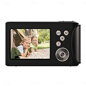 abordables Cámara y fotografía-Cámara de vídeo digital compacta de bolsillo para cine, con enfoque automático, 64 MP, 4K, detección de rostros, zoom de 18x de 2,4 pulgadas, batería recargable de 650 mAh