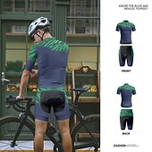 halpa Miesten vaatesarjat-Miesten Pyöräily jersey ja shortsit Lyhythihainen Maastopyöräily Maantiepyöräily Laivaston sininen Pyörä Spandex Urheilu Geometrinen Kirjain ja numero Vaatetus
