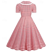 levne Šaty-Retro 50. léta Rockabilly Šaty Houpací šaty Maškarní kostým Dámské Karneval Plesová maškaráda Denní nošení loučení se svobodou nevěsty Dospělé Šaty Šaty pro návrat domů