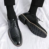 levne Formální-pánské hnědé brogue boty s robustní podrážkou, klasický šněrovací design, ležérní styl pro outdoorové i každodenní nošení
