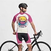voordelige Herenkleding sets-Voor heren Wielrenshirt met shorts Korte mouw Bergracen Wegwielrennen Fuchsia Rode roos Grafisch Fietsen Spandex Sport Grafisch Letter en nummer Kleding