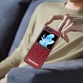 halpa Samsung-kotelot-Puhelinpidike Samsung Galaxy Z Flip 5 Z Flip 4 Z Flip 3 takapaneeli iskunkestävä retro PU-nahka
