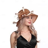 Недорогие Фасцинаторы и шляпы-женская церковная крещение свадьба шляпа-колокольчик чаепитие дерби платье шляпы-котелки